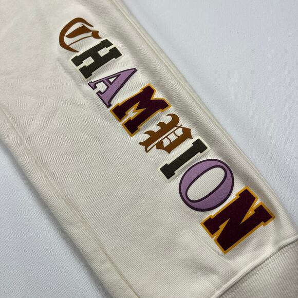 Champion Reverse Weave Jogger Sweat Pant Chalk White Old English Varsity Size M - Picture 7 of 15